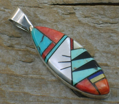 Native AMerican Zuni Drop Pendant D